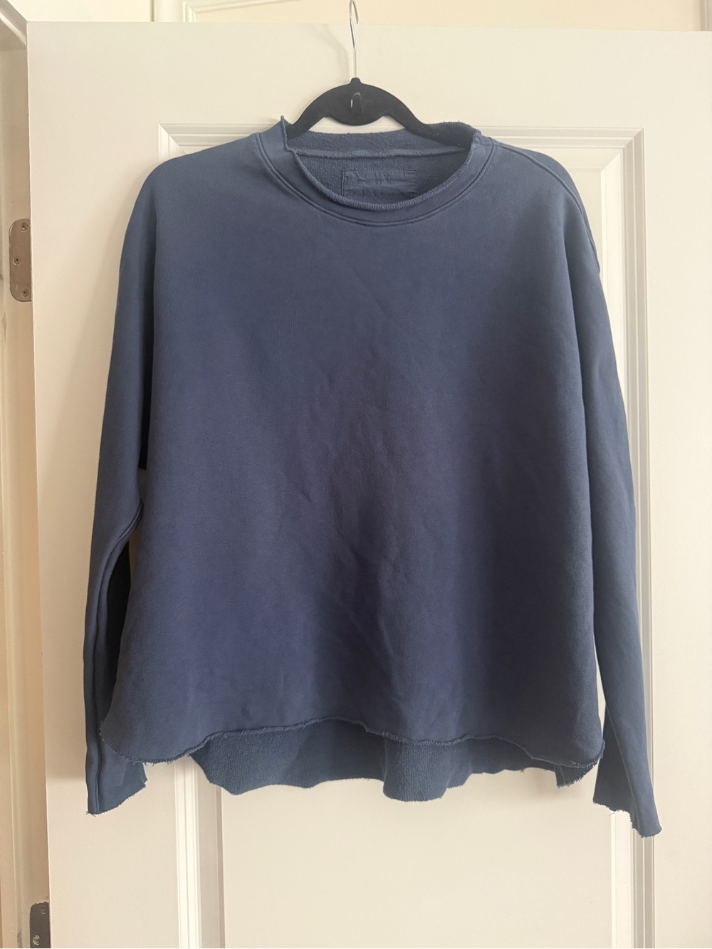 Frank & Eileen Anna Long-Sleeve Capelet Sz Xs in Blue Triple Fleece